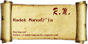 Radek Manuéla névjegykártya